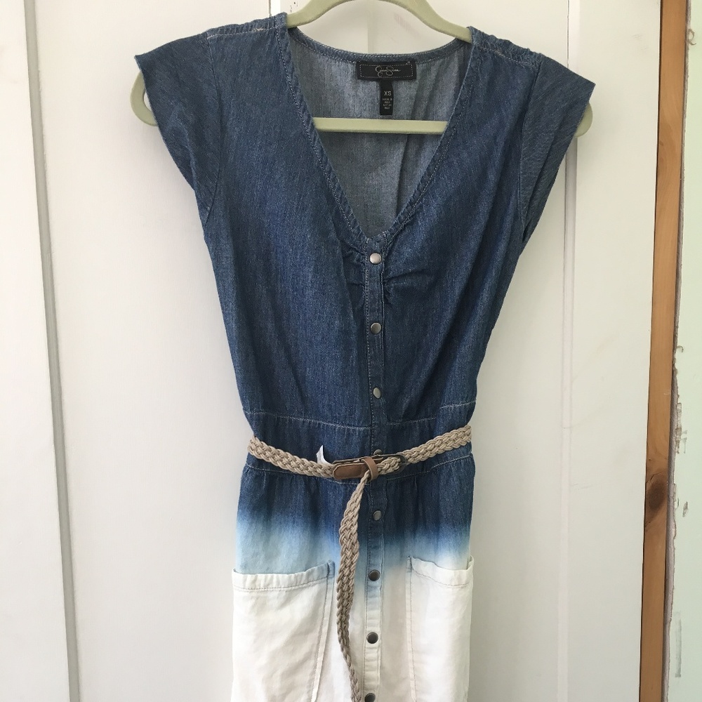 Ombre Jessica Simpson Button-Up Dress With Belt